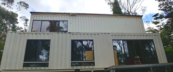 container house with roof on