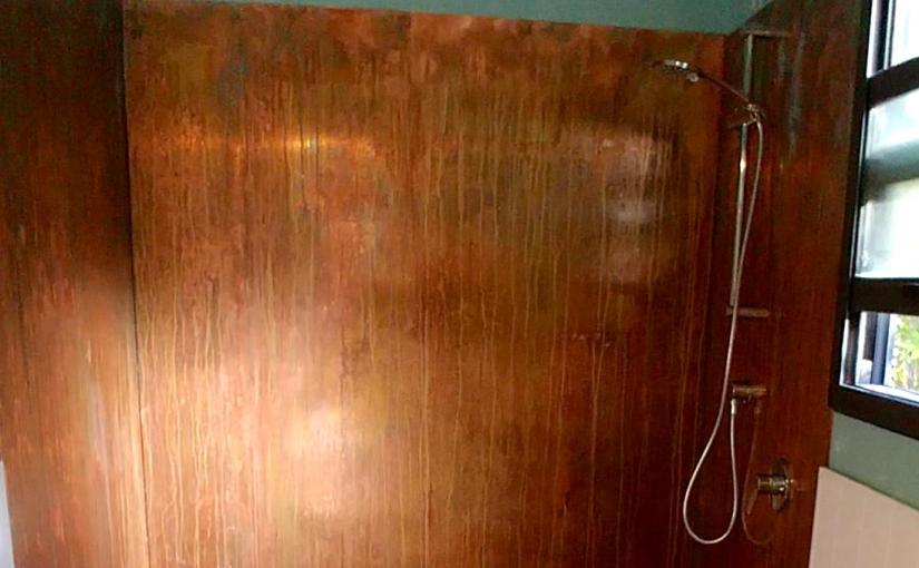 The copper shower, and some heating